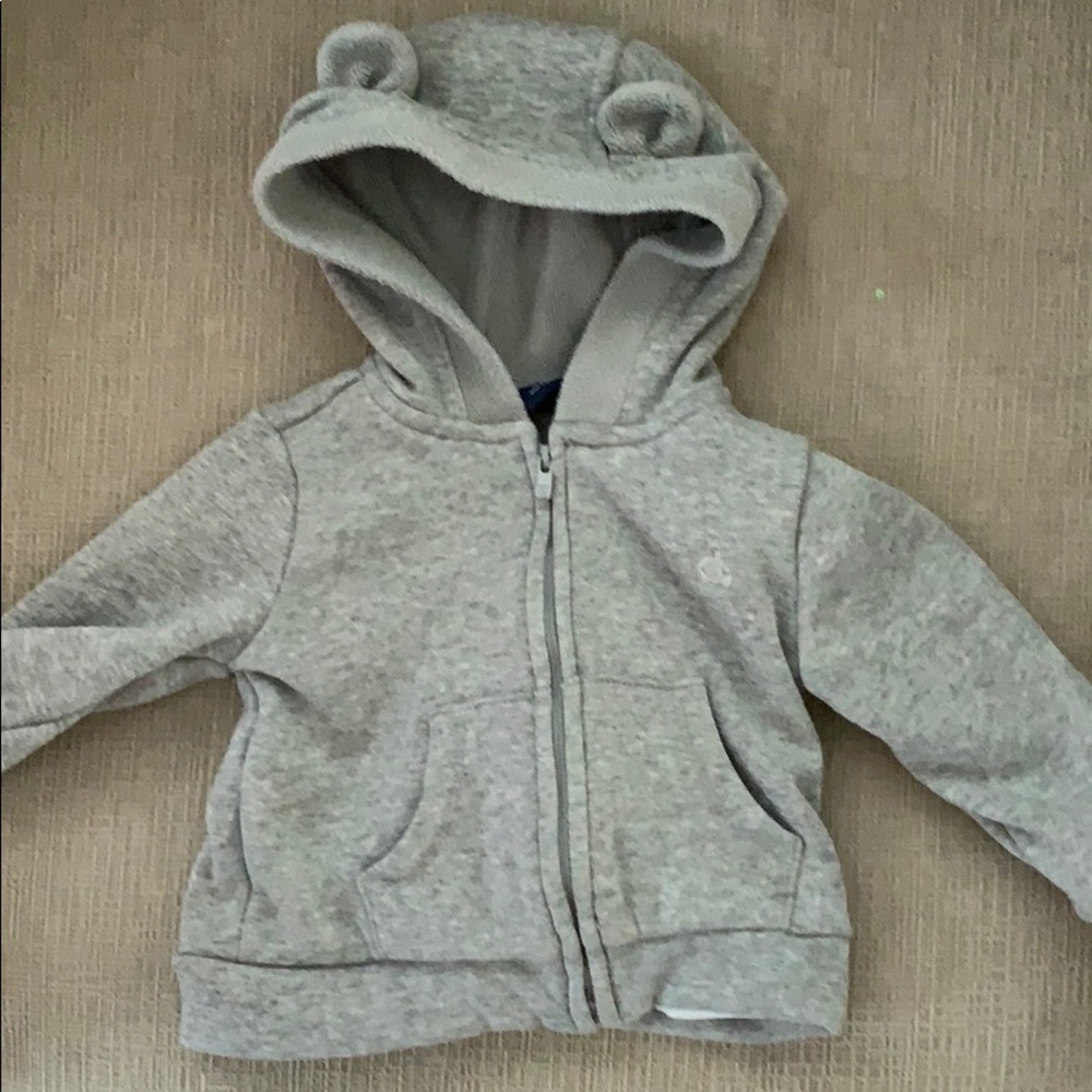 Baby gap gray bear hoodie sweatshirt